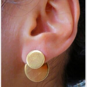 NWOT Marcia Vidal Gold Disc Earrings